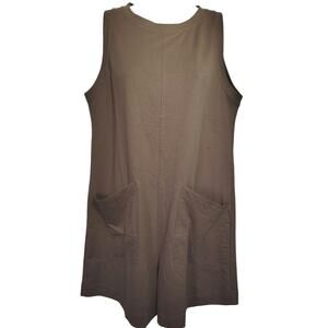Xieerduo Sleeveless Lagenlook Shorts Romper Brown Women's Size Small